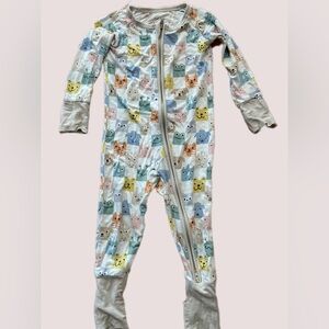 Little sleepies 6-12 months check mate onesie